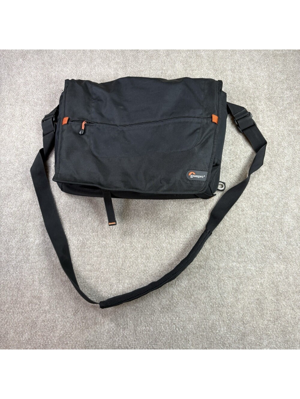 Lowepro Factor Messenger Camera & Laptop Bag Black With Orange Interior
